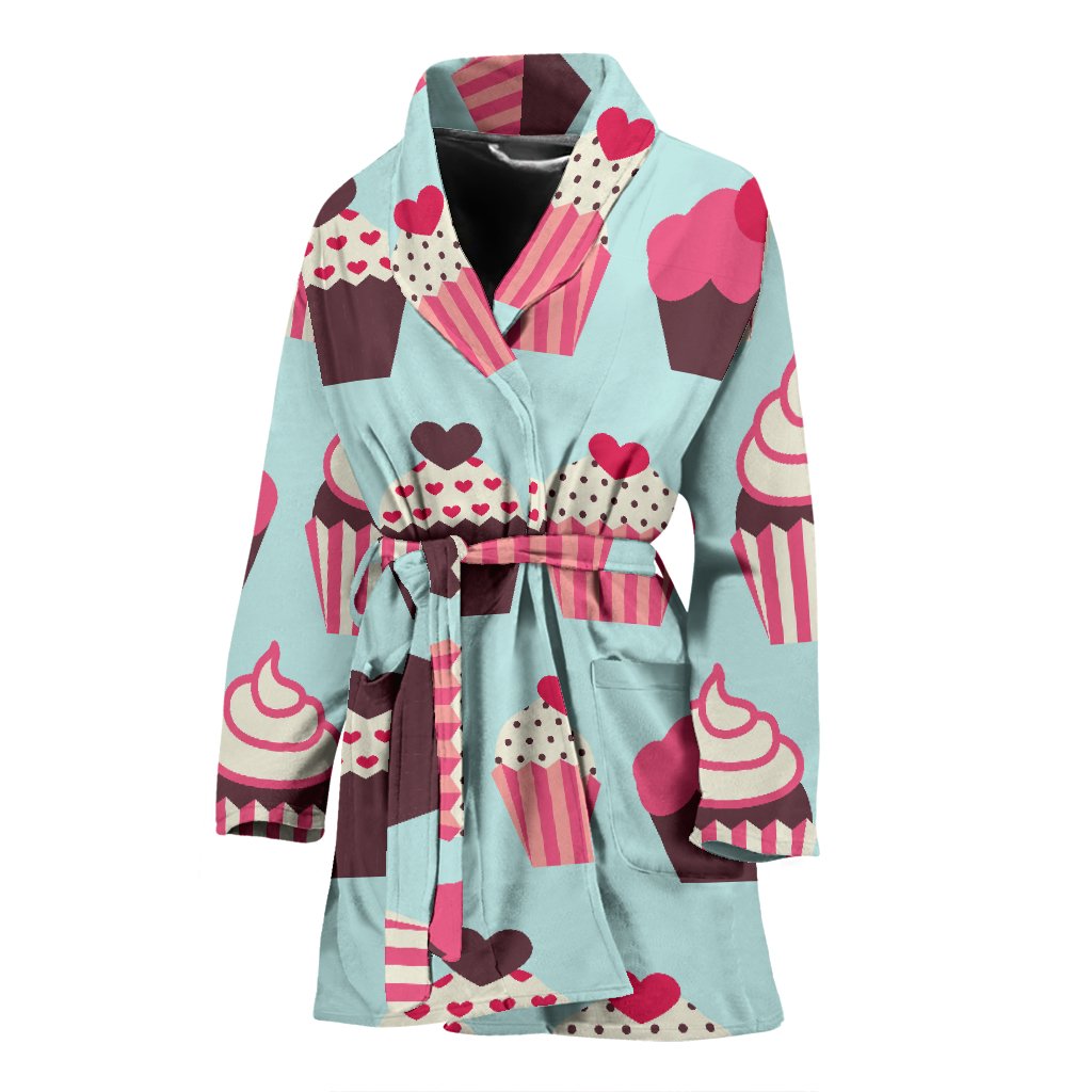 CupCake Print Pattern Women Bath Robe