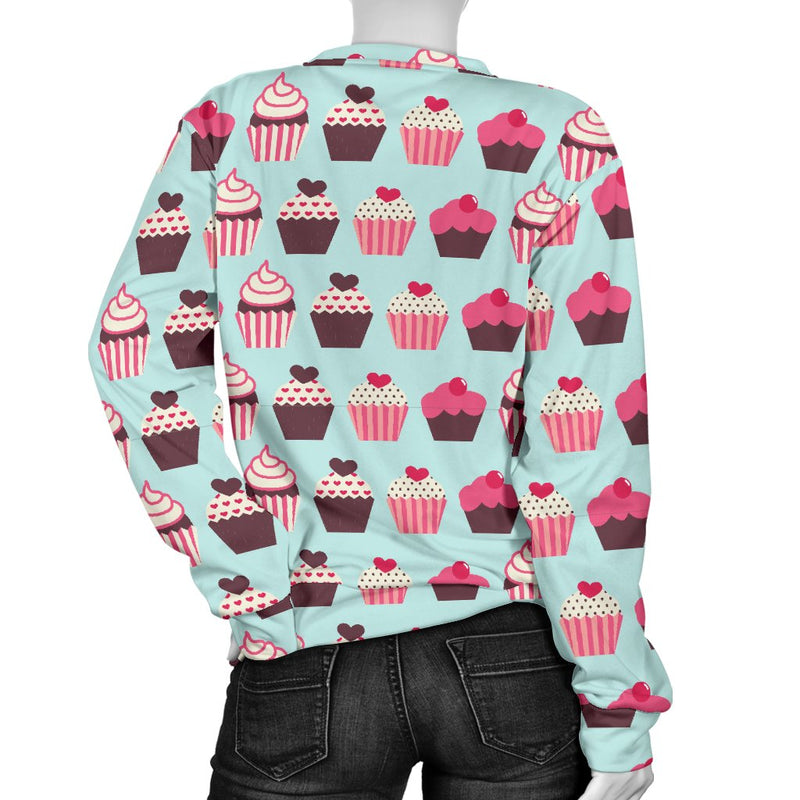 CupCake Print Pattern Women Crewneck Sweatshirt
