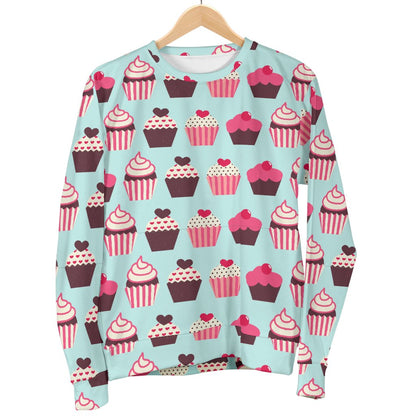 CupCake Print Pattern Women Crewneck Sweatshirt