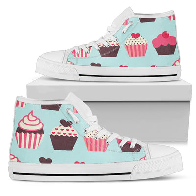 CupCake Print Pattern Women High Top Shoes