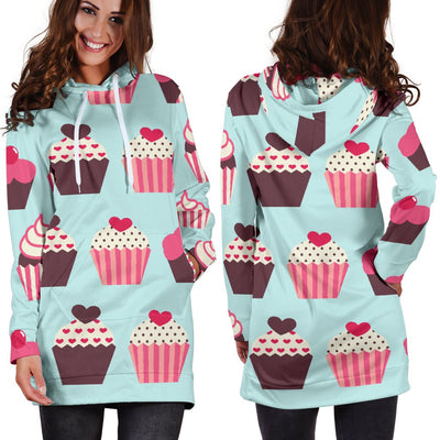 CupCake Print Pattern Women Hoodie Dress