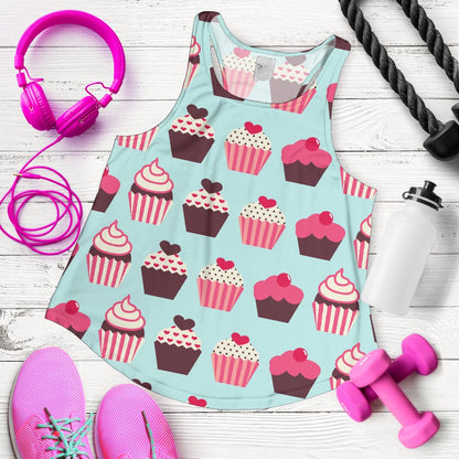 CupCake Print Pattern Women Racerback Tank Top