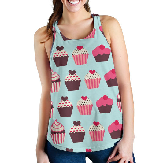 CupCake Print Pattern Women Racerback Tank Top