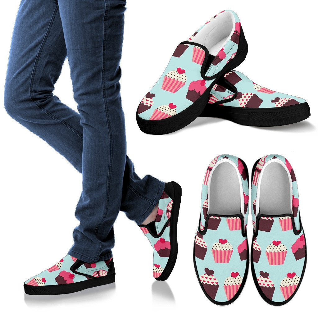 CupCake Print Pattern Women Slip On Shoes