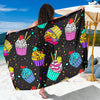 Cupcake Print Beach Sarong Pareo Wrap