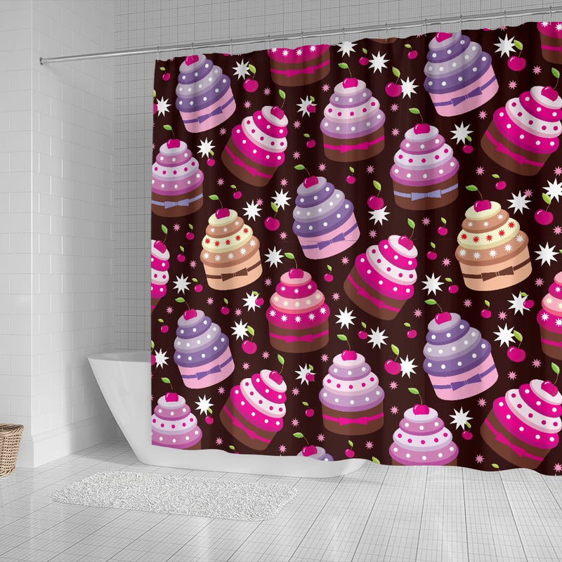 Cupcake Print Shower Curtain