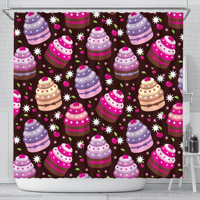 Cupcake Print Shower Curtain