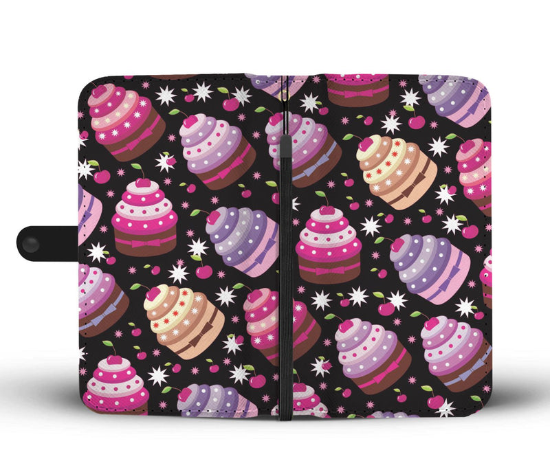 Cupcake Print Wallet Phone Case