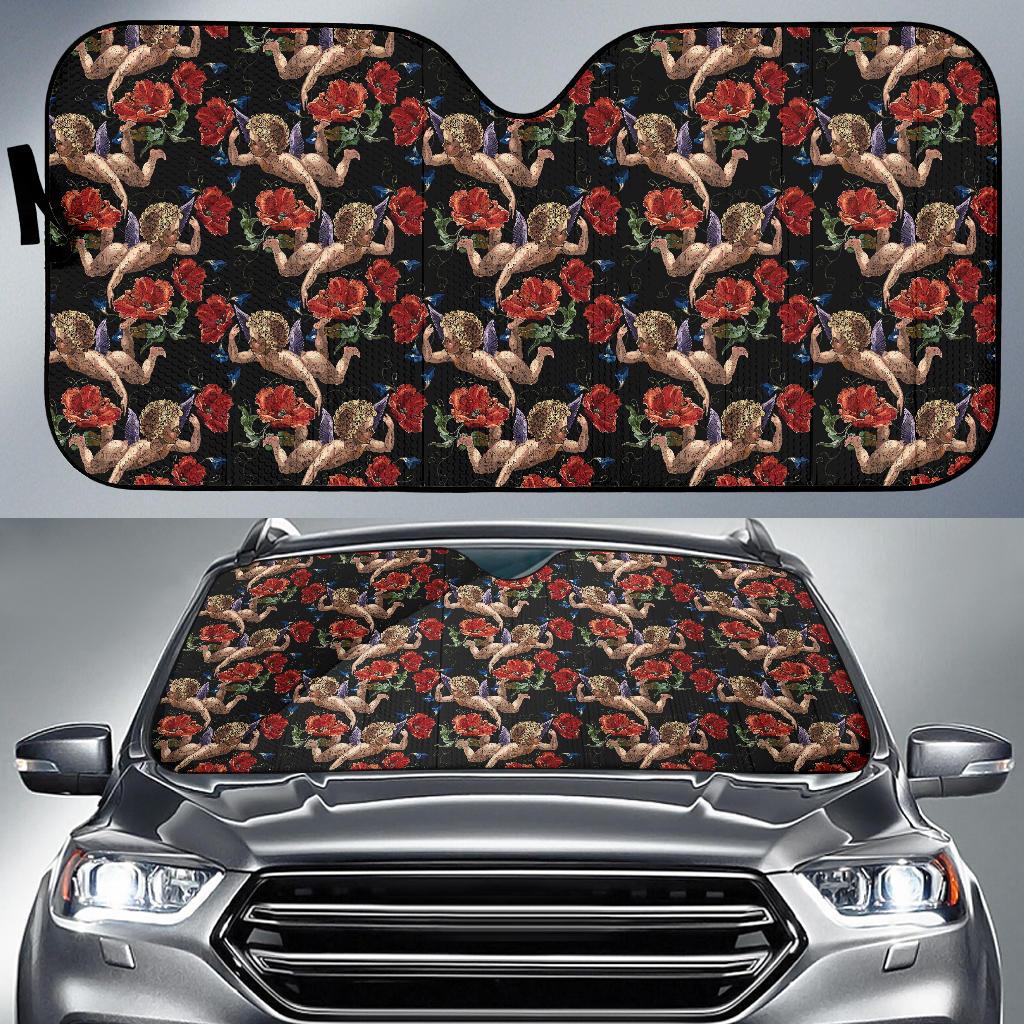 Cupid Pattern Print Design 05 Car Sun Shade-JORJUNE.COM