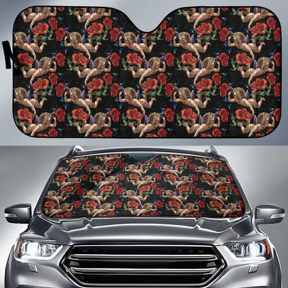 Cupid Pattern Print Design 05 Car Sun Shade-JORJUNE.COM