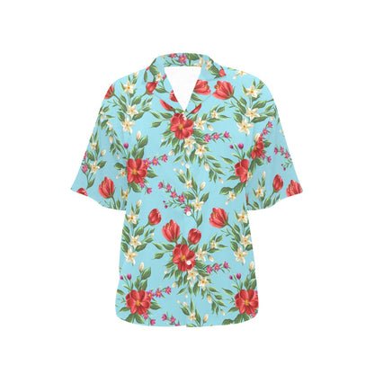 Summer Floral Pattern Print Design SF011 Women's Hawaiian Shirt