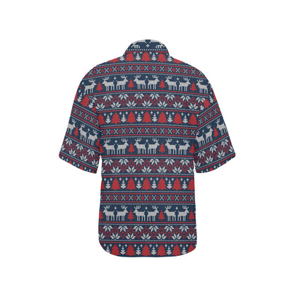 Reindeer Print Design LKS405 Women's Hawaiian Shirt