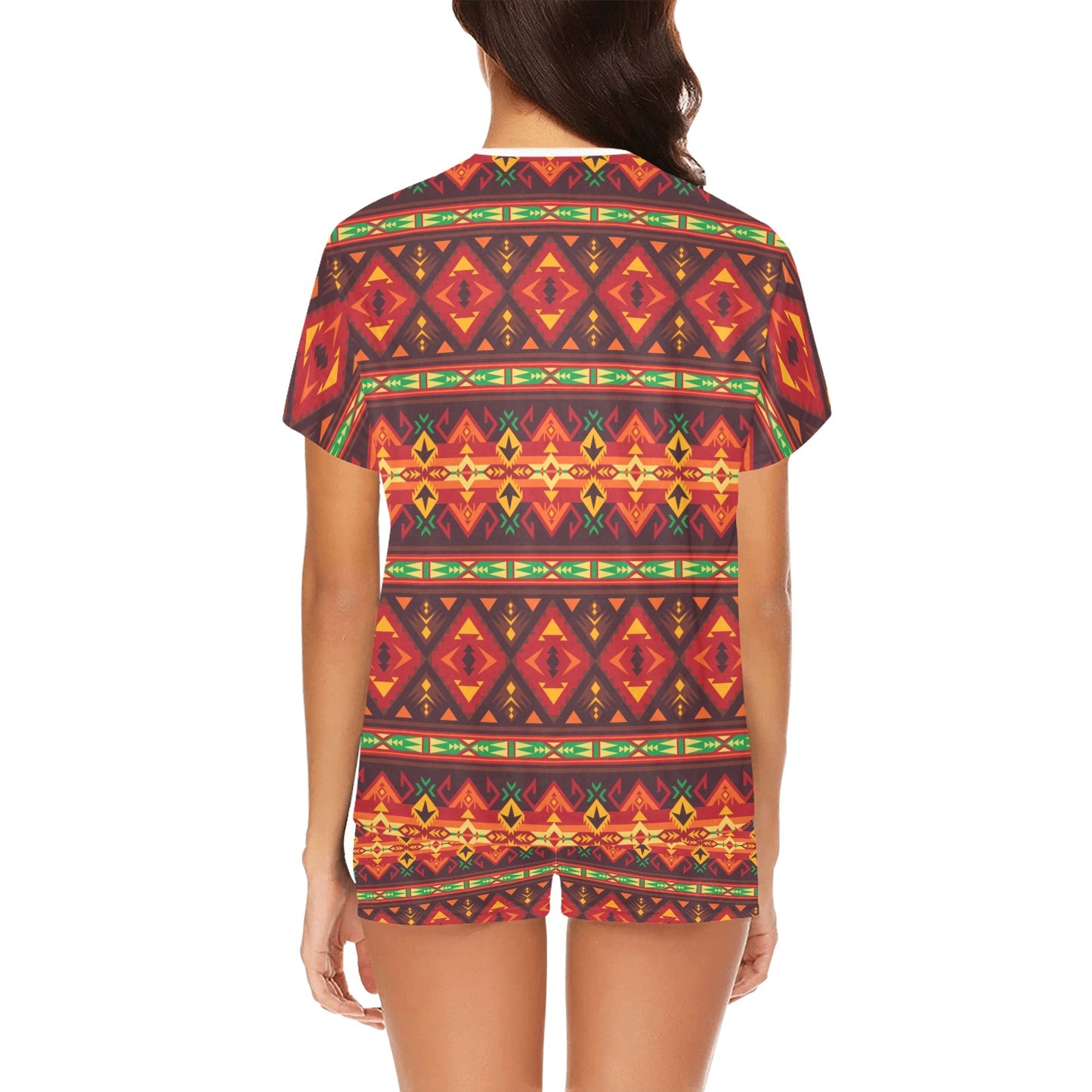 Southwest Pattern Print Design LKS309 Women's Short Pajama Set