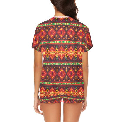Southwest Pattern Print Design LKS309 Women's Short Pajama Set