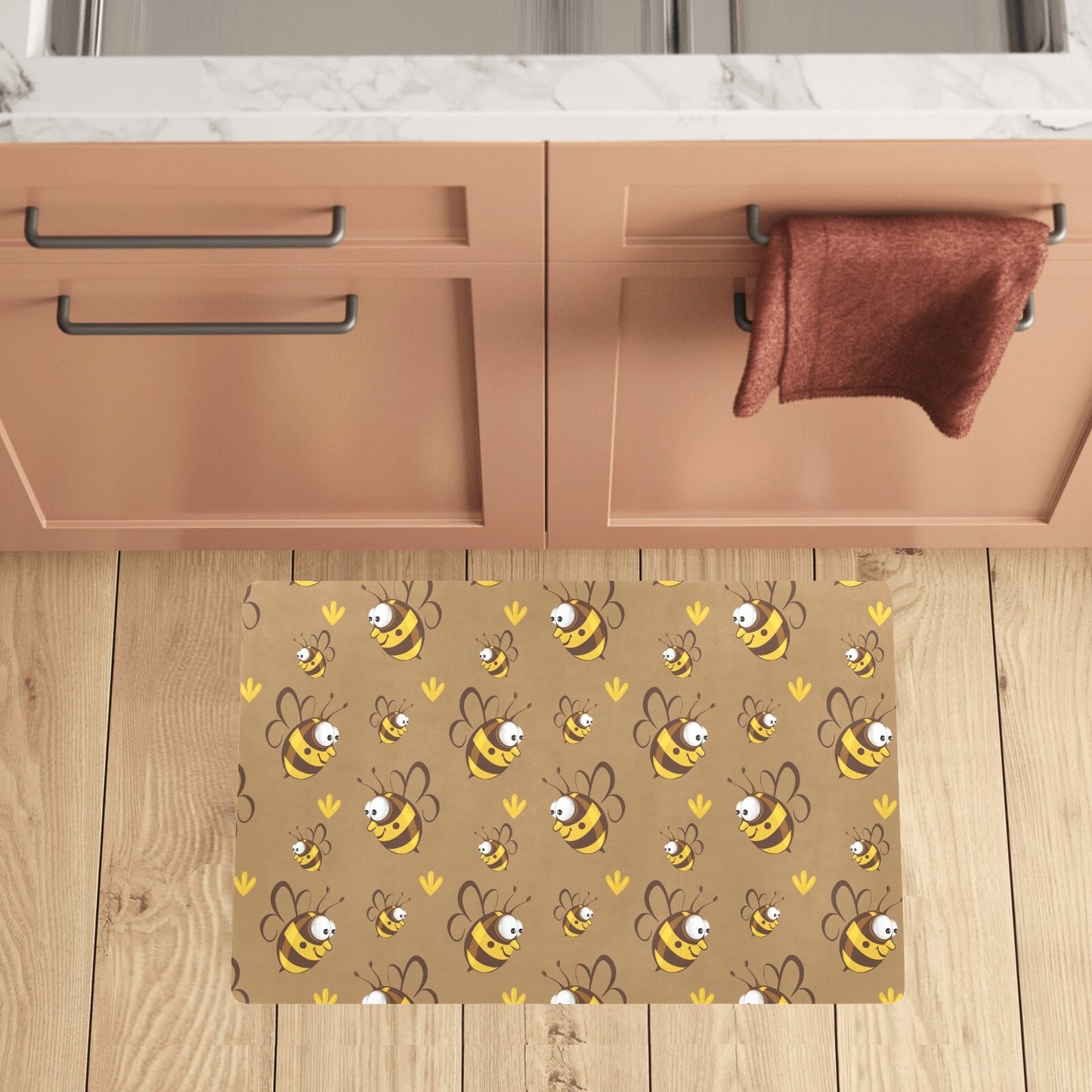 Bee Pattern Print Design BEE09 Kitchen Mat