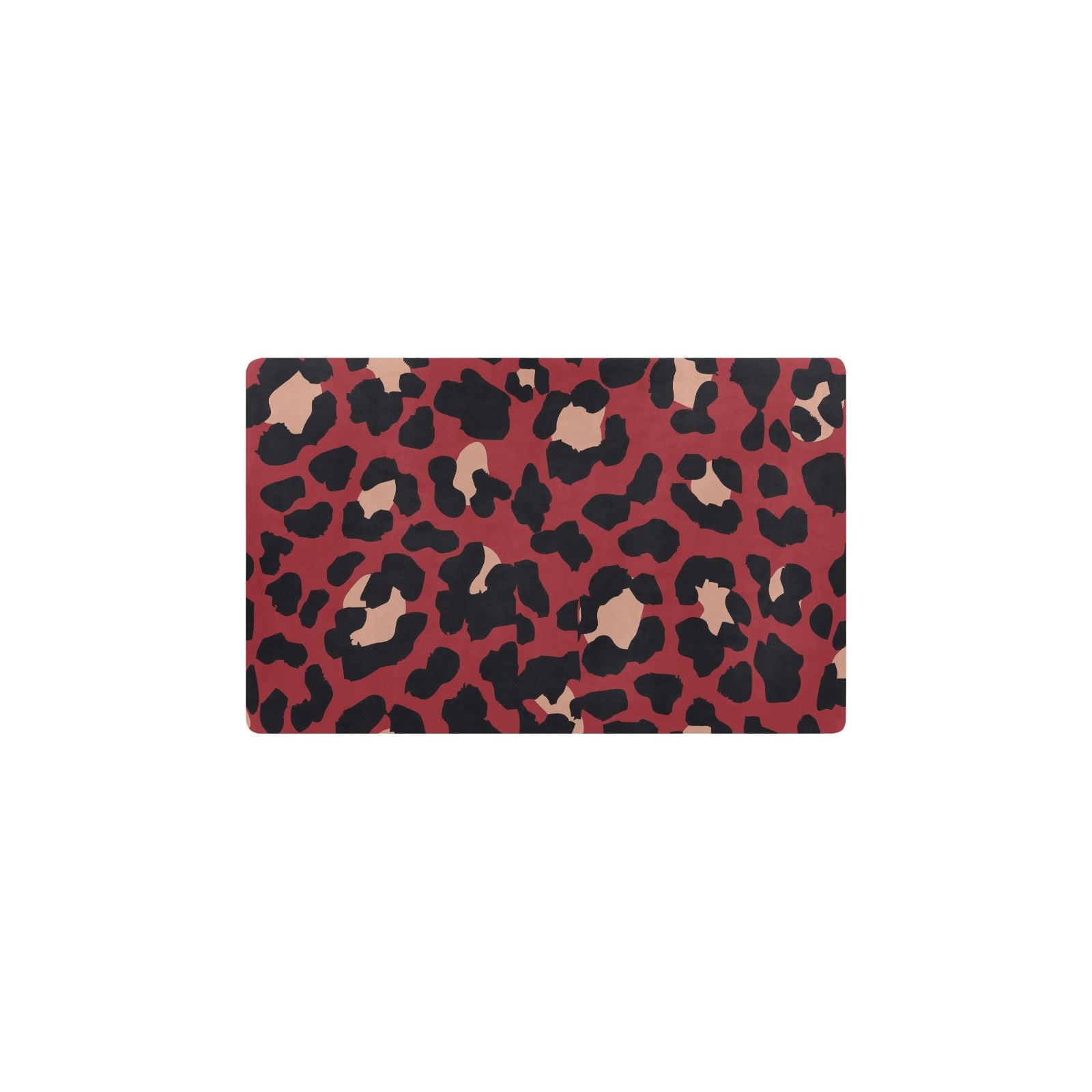 Cheetah Red Print Pattern Kitchen Mat