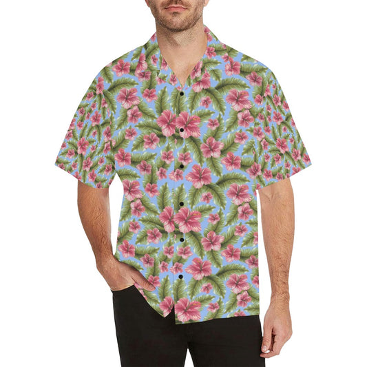 Tropical Flower Print Design LKS301 Men's Hawaiian Shirt