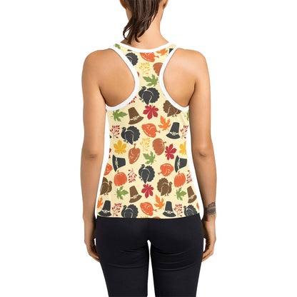 Thanksgiving Print Design LKS303 Women's Racerback Tank Top