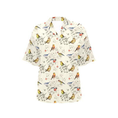 Bird Watercolor Design Pattern Women's Hawaiian Shirt