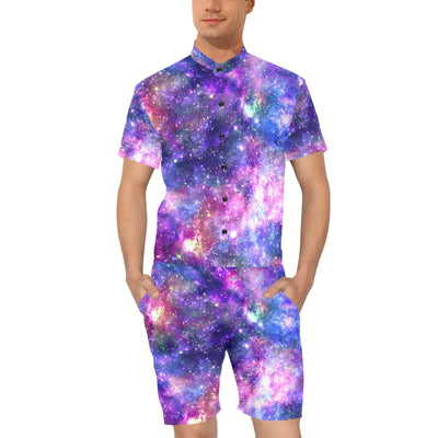 Galaxy Night Stardust Space Print Men's Romper