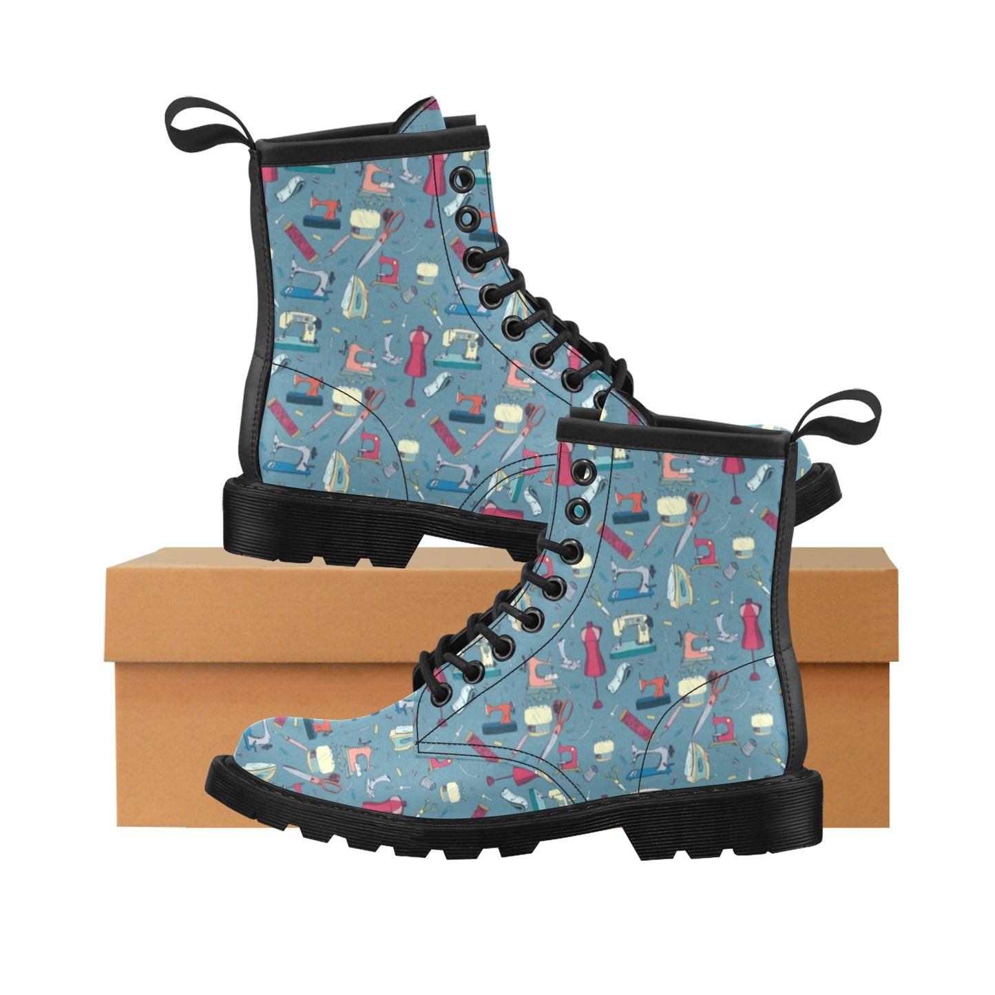 Sewing Equipment Print Design LKS301 Women's Boots