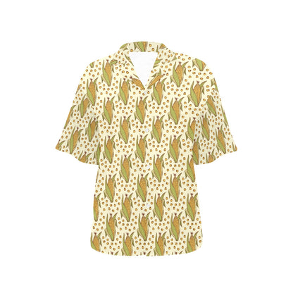 Corn Pattern Print Design 01 Women's Hawaiian Shirt