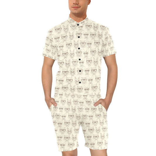 Cat Pattern Print Design 02 Men's Romper