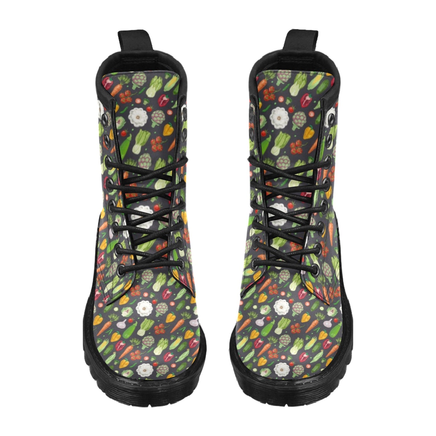 Vegan Pattern Themed Design Print Women's Boots