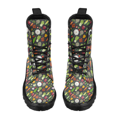 Vegan Pattern Themed Design Print Women's Boots