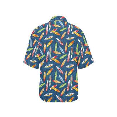 Surfboard Pattern Print Women's Hawaiian Shirt