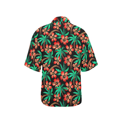 Hawaiian Themed Pattern Print Design H022 Women's Hawaiian Shirt