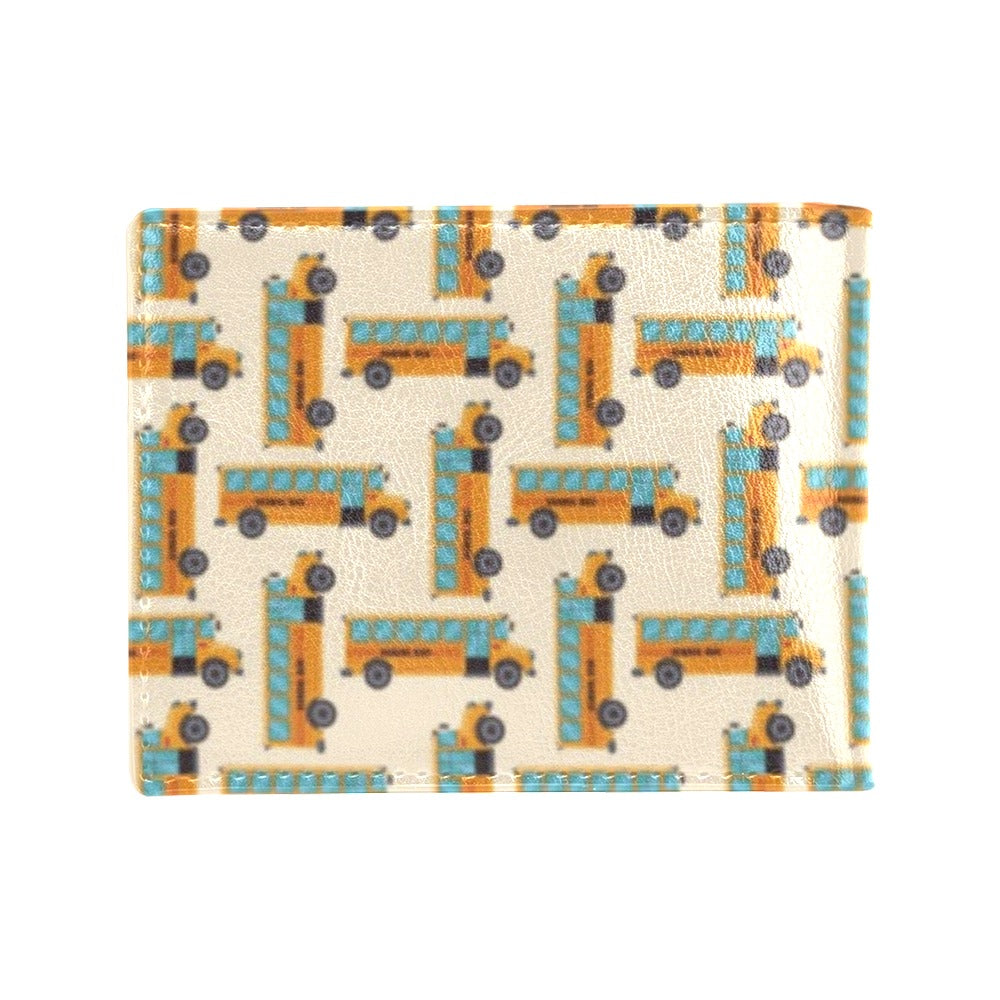 School Bus Print Design LKS305 Men's ID Card Wallet
