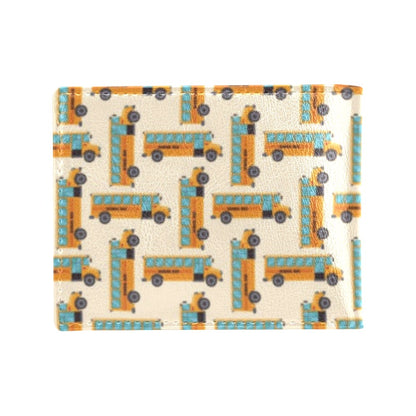 School Bus Print Design LKS305 Men's ID Card Wallet