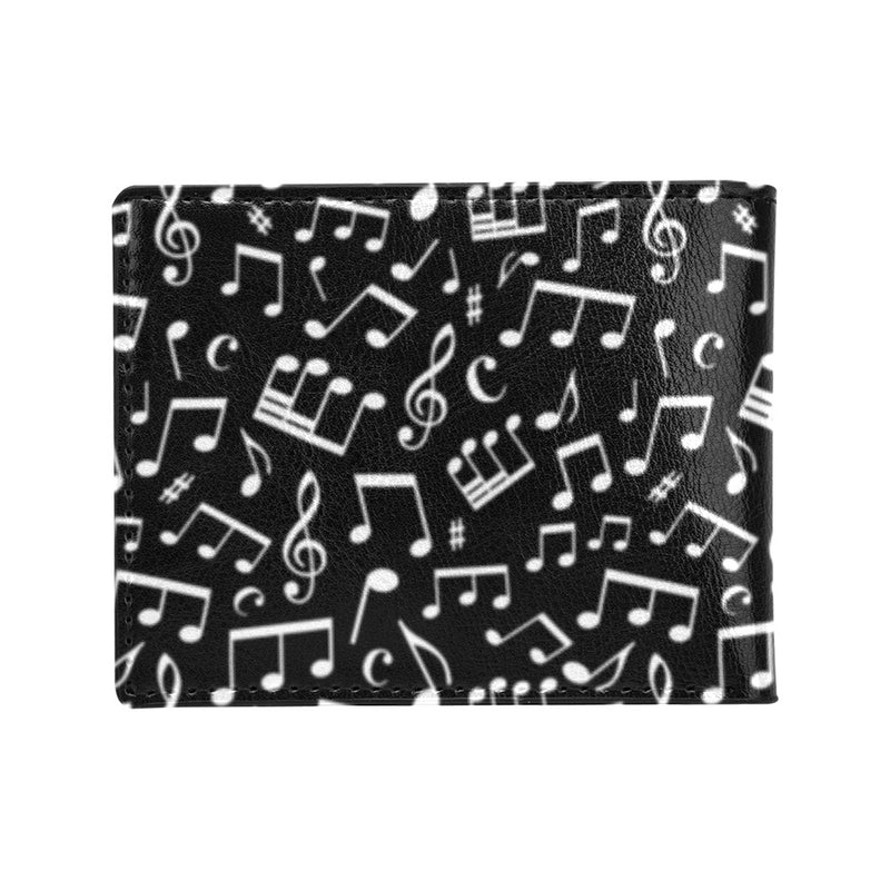 Music Note Black white Themed Print Men's ID Card Wallet