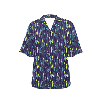 Shark Neon color Print Women's Hawaiian Shirt
