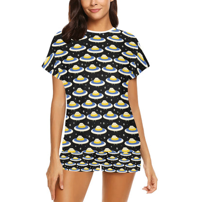 UFO Print Design LKS303 Women's Short Pajama Set