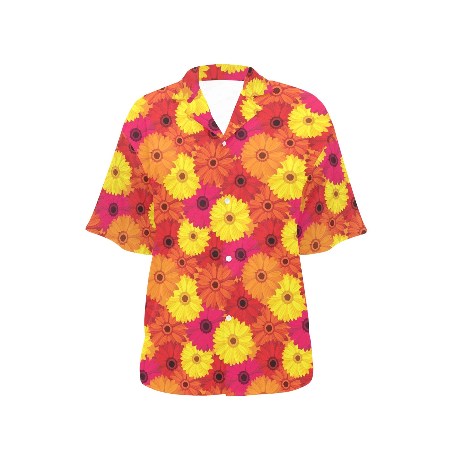 Gerberas Pattern Print Design GB05 Women's Hawaiian Shirt