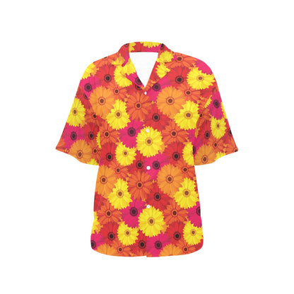 Gerberas Pattern Print Design GB05 Women's Hawaiian Shirt