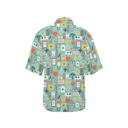 Medical Pattern Print Design 02 Women's Hawaiian Shirt