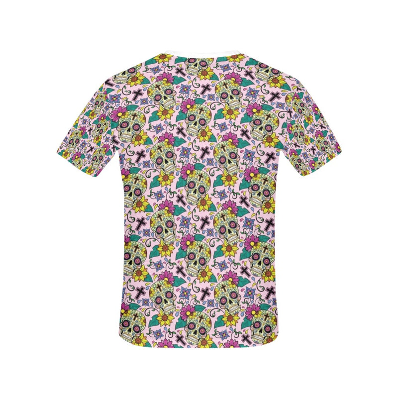 Sugar Skull Print Design LKS307 Women's  T-shirt