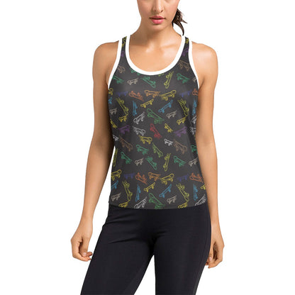 Skateboard Print Design LKS301 Women's Racerback Tank Top