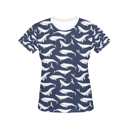 Whale Print Design LKS308 Women's  T-shirt
