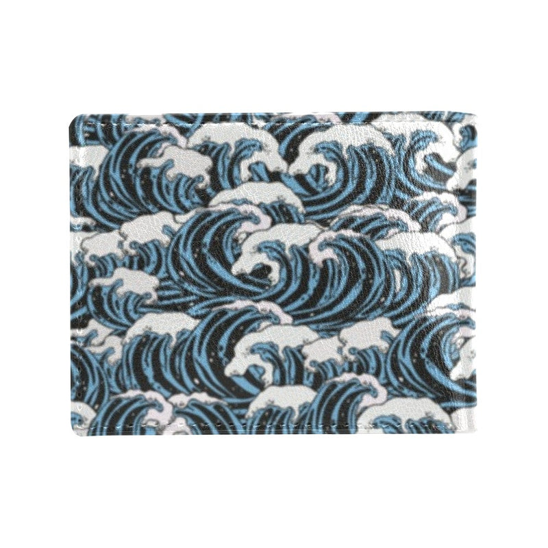 Surf Wave Pattern Print Men's ID Card Wallet