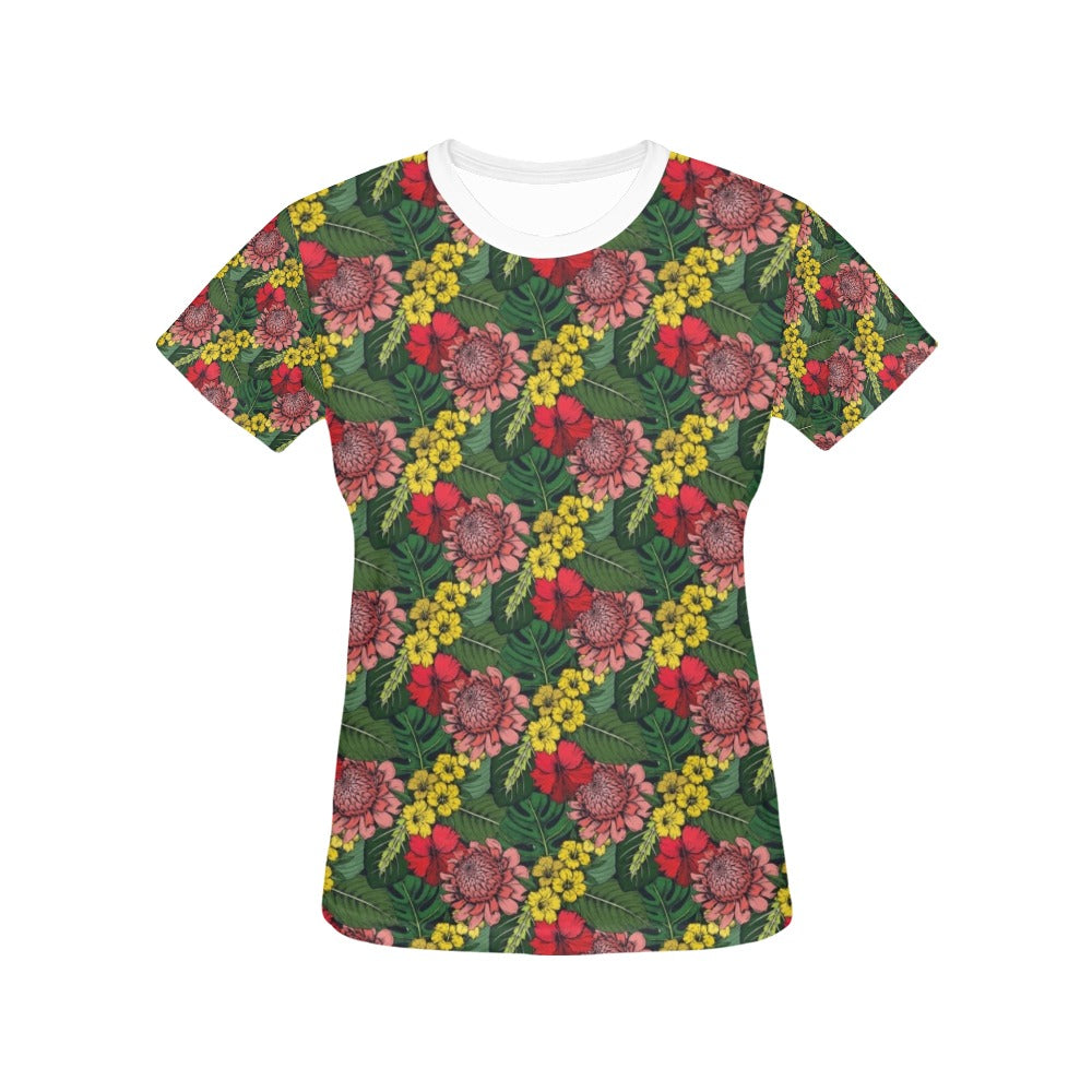 Summer Floral Print Design LKS305 Women's  T-shirt