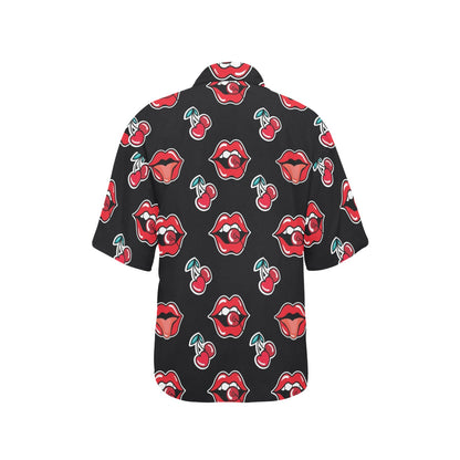 Cherry Pattern Print Design CH04 Women's Hawaiian Shirt