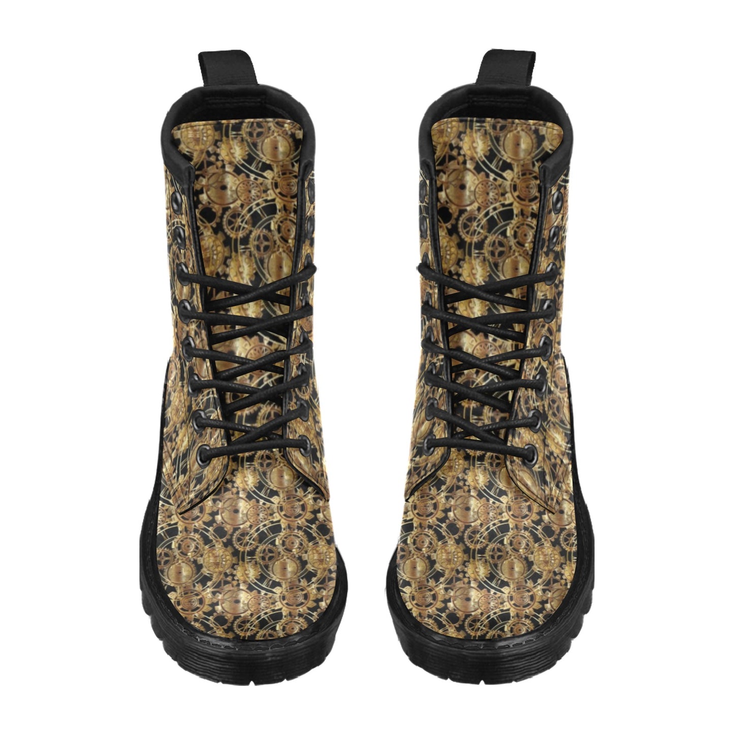Steampunk Gear Design Themed Print Women's Boots