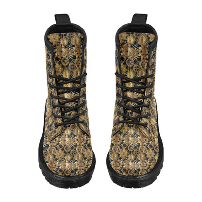 Steampunk Gear Design Themed Print Women's Boots