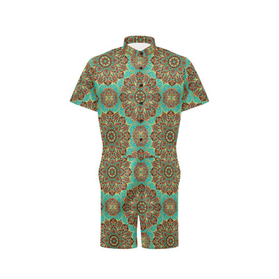 Medallion Pattern Print Design 02 Men's Romper