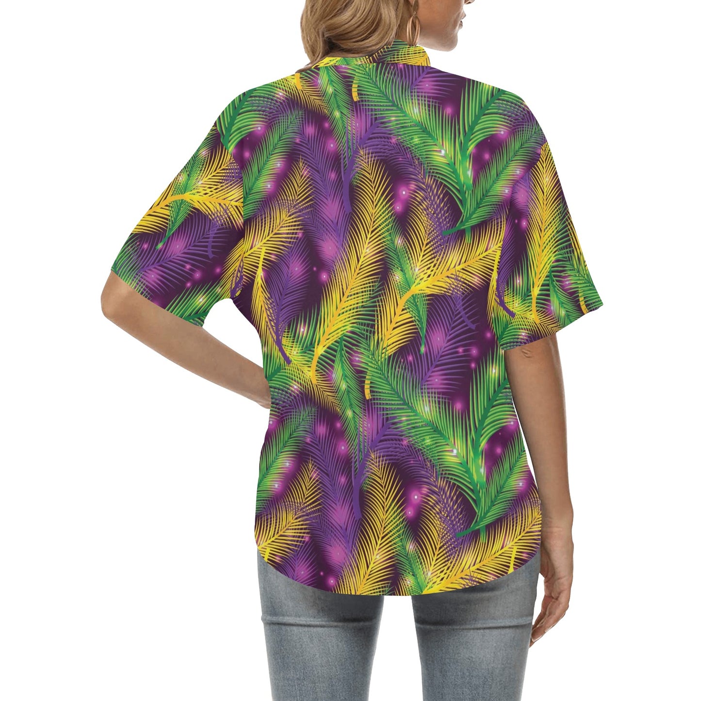 Mardi Gras Pattern Print Design 09 Women's Hawaiian Shirt