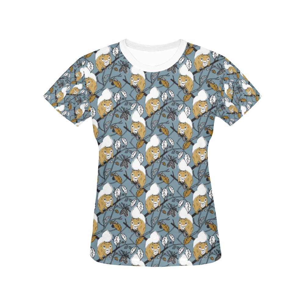 Squirrel Print Design LKS305 Women's  T-shirt